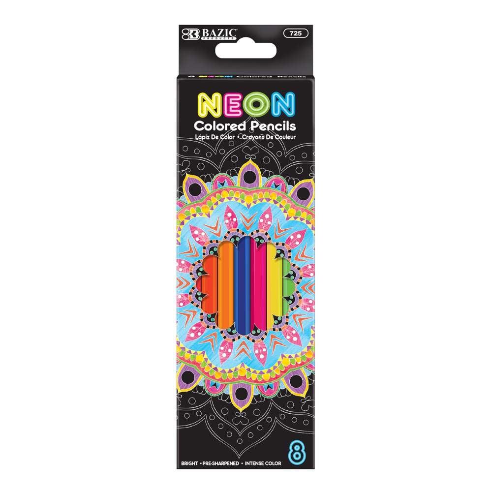 8 Neon Colored Pencils - TheToysRoom