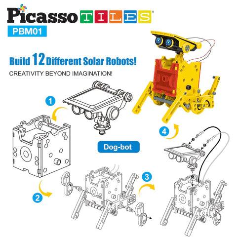 PicassoTiles 12-in-1 Solar Powered Space Robot Science Kit - TheToysRoom