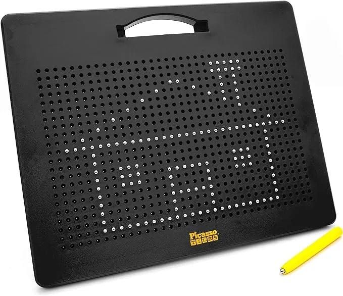 PicassoTiles Large 10 x 12 Magnetic Drawing Board with 748 Beads PTB01-BLK - TheToysRoom
