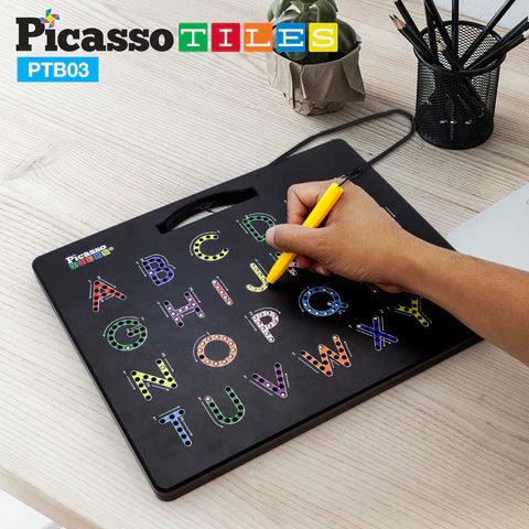 PicassoTiles Large 10”x12” Magnetic Drawing Board - Alphabets (Upper & Lower Case) PTB03 - TheToysRoom