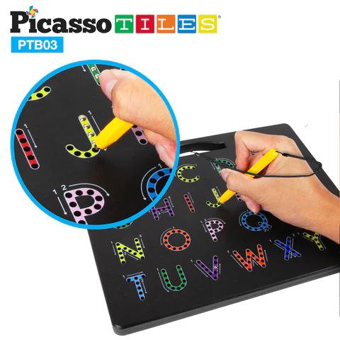PicassoTiles Large 10”x12” Magnetic Drawing Board - Alphabets (Upper & Lower Case) PTB03 - TheToysRoom