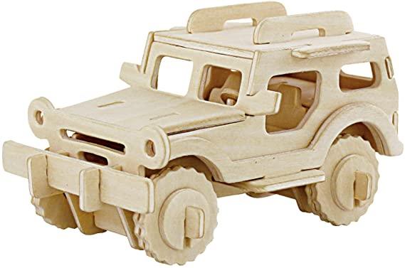 3D Wooden Puzzle SUV - TheToysRoom