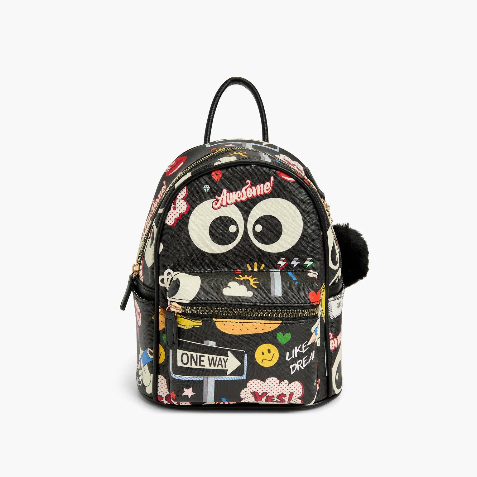 cartoon mini backpack Animated Cartoon Backpack - Black