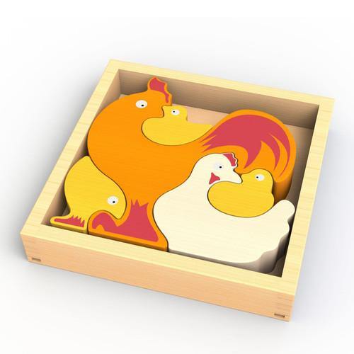 Chicken Family Puzzle & Playset - TheToysRoom