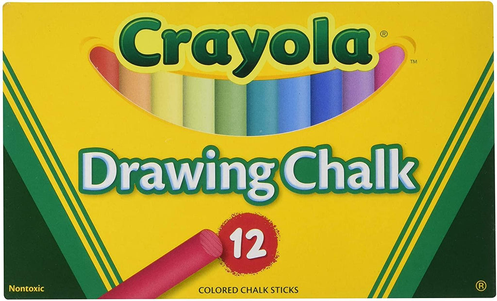 Crayola - Colored Drawing Chalk, 12 Assorted Colors 12 Sticks/set - TheToysRoom