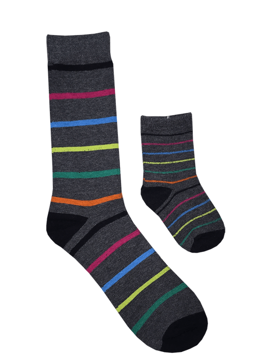 Daddy & Me, Neon Stripes, 2-Pair Socks - TheToysRoom