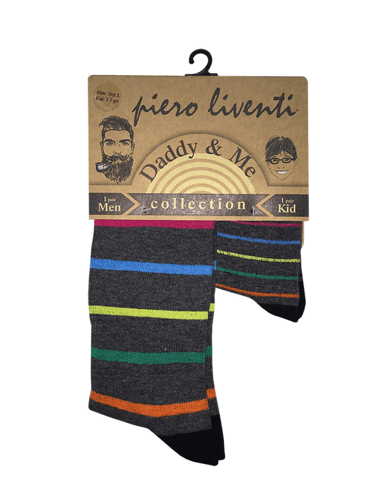 Daddy & Me, Neon Stripes, 2-Pair Socks - TheToysRoom