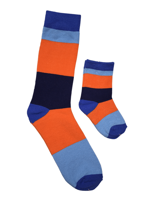 Daddy & Me, Orange Blues, 2-Pair Socks - TheToysRoom