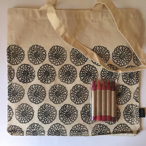 Dahlia Color Your Own Market Tote Kit with Eco-Friendly Crayons - TheToysRoom