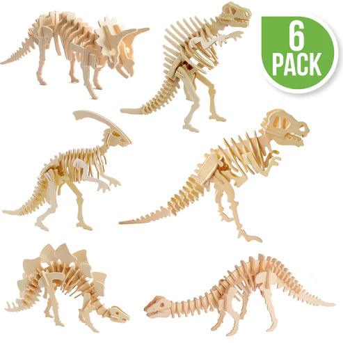 DIY 3D Wooden Puzzle 6 Assorted - Dinosaur Puzzles - TheToysRoom