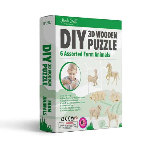 DIY 3D Wooden Puzzle 6 - Assorted Farm Animals - TheToysRoom