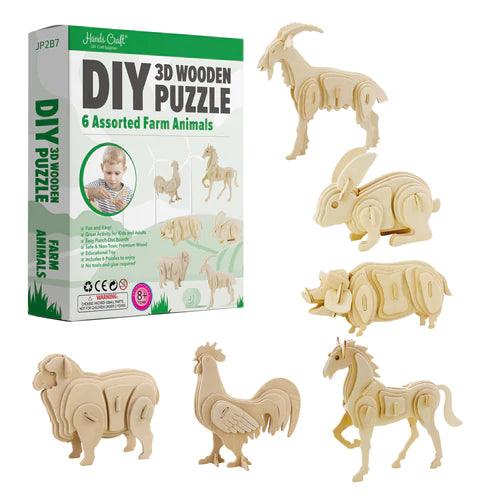 DIY 3D Wooden Puzzle 6 - Assorted Farm Animals - TheToysRoom