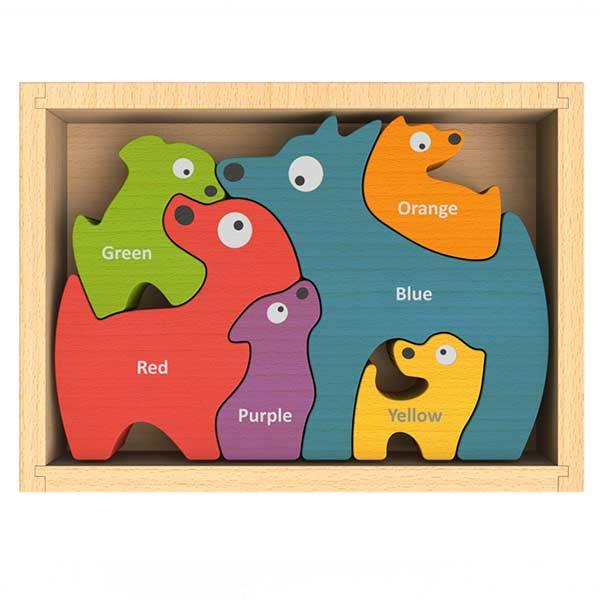 Dog Family Bilingual (English-Spanish) Color Puzzle - TheToysRoom