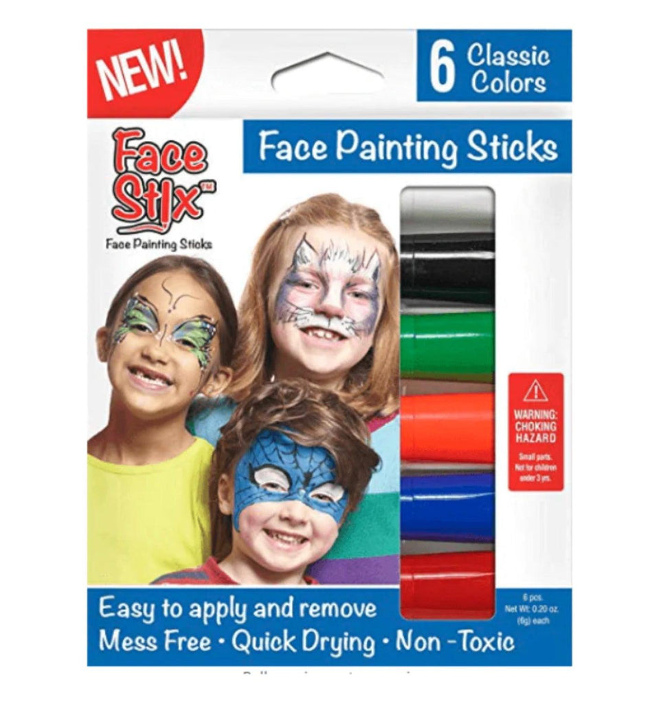 Face Paint Stix, Set of 6 Classic Colors - TheToysRoom