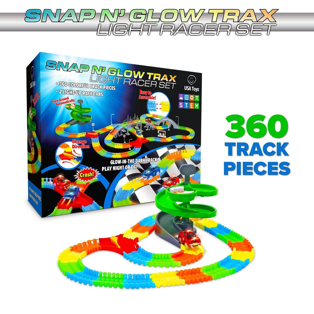 Glow-in-the-Dark Race Track Set (360 pieces) USA Toyz - TheToysRoom
