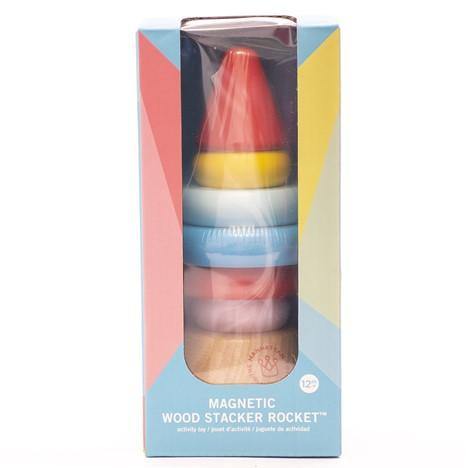 Magnetic Wood Stacker Rocket - TheToysRoom