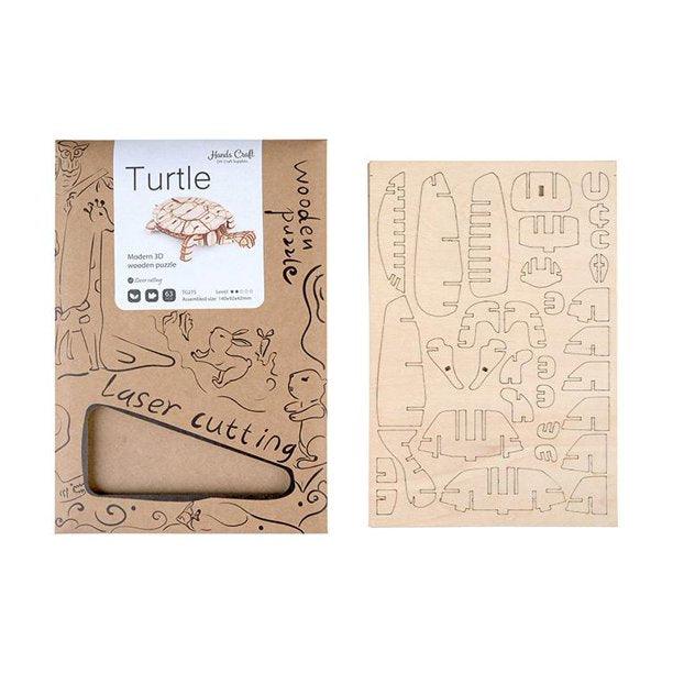 Modern 3D Wooden Puzzle Turtle - TheToysRoom