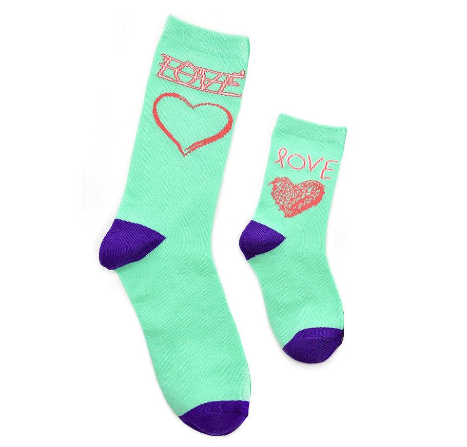 Mommy & Me, Learning to Write Love, 2-Pair Socks - TheToysRoom