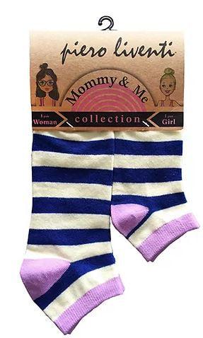 Mommy and Me Socks, Blue Stripes, 2-Pair Socks - TheToysRoom