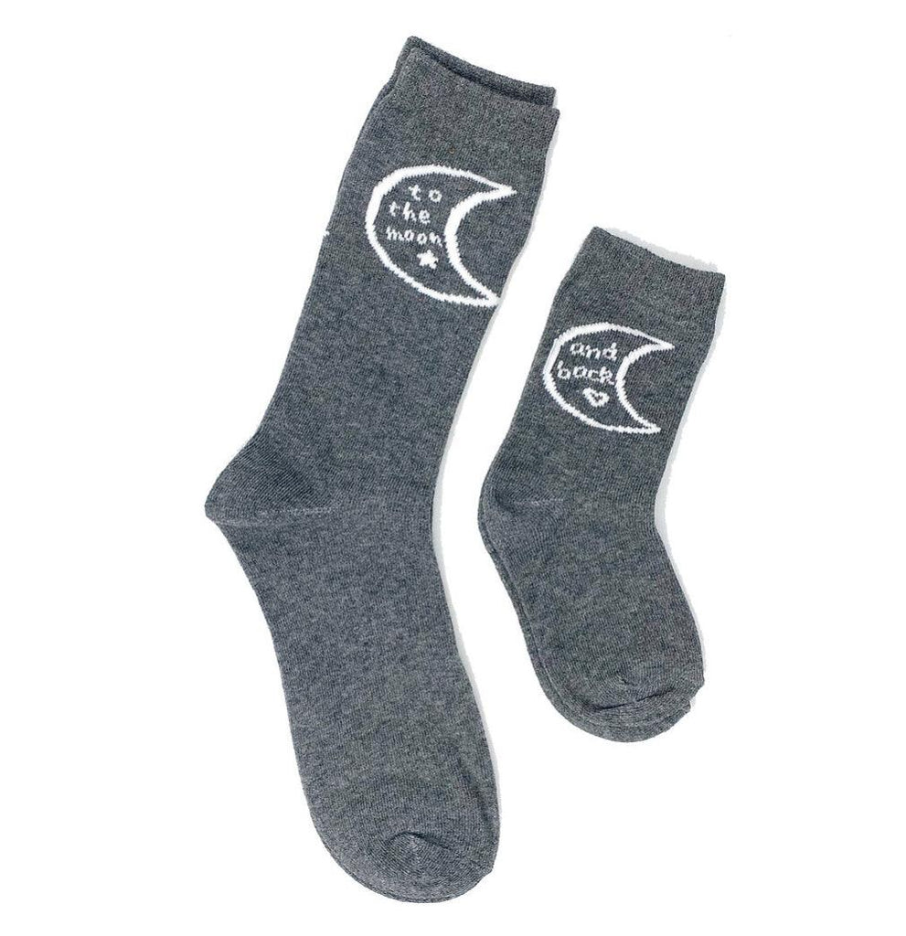 Mommy & Me, To the Moon and Back, 2-Pair Socks - TheToysRoom