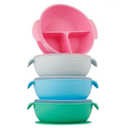 New Silicone Suction Divided Baby Bowl + Lid - TheToysRoom