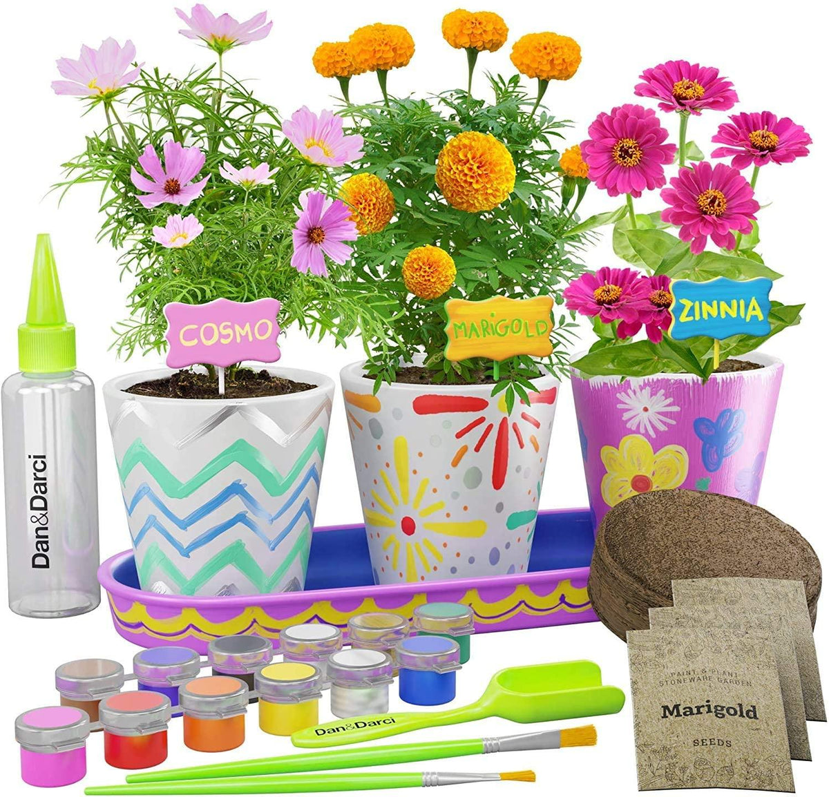 plant pot decorating kit Paint & Plant Stoneware Flower Growing Kit – TheToysRoom