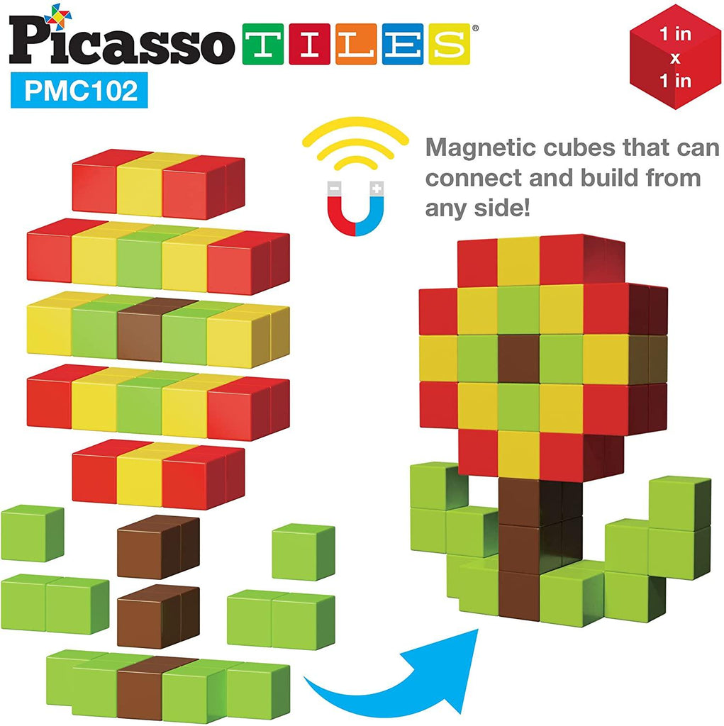PicassoTiles 102 Piece Pixel Magnetic Puzzle - TheToysRoom