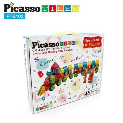 PicassoTiles 103pc Bristle Alphabet and Number Set PTB103-TRAIN - TheToysRoom