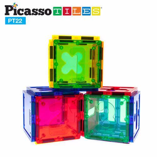 PicassoTiles 3D Magnetic Building Block Tiles PT22 - 22 Piece Numerical Set - TheToysRoom
