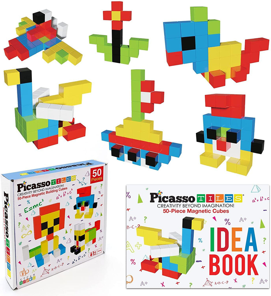 PicassoTiles 50 Piece Pixel Magnetic Puzzle Cube Set - TheToysRoom