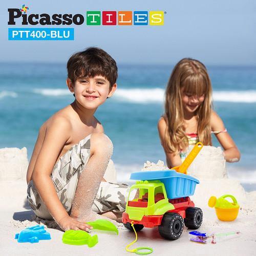 PicassoTiles 8 Piece Beach Toy Set PTT400-BLU - TheToysRoom