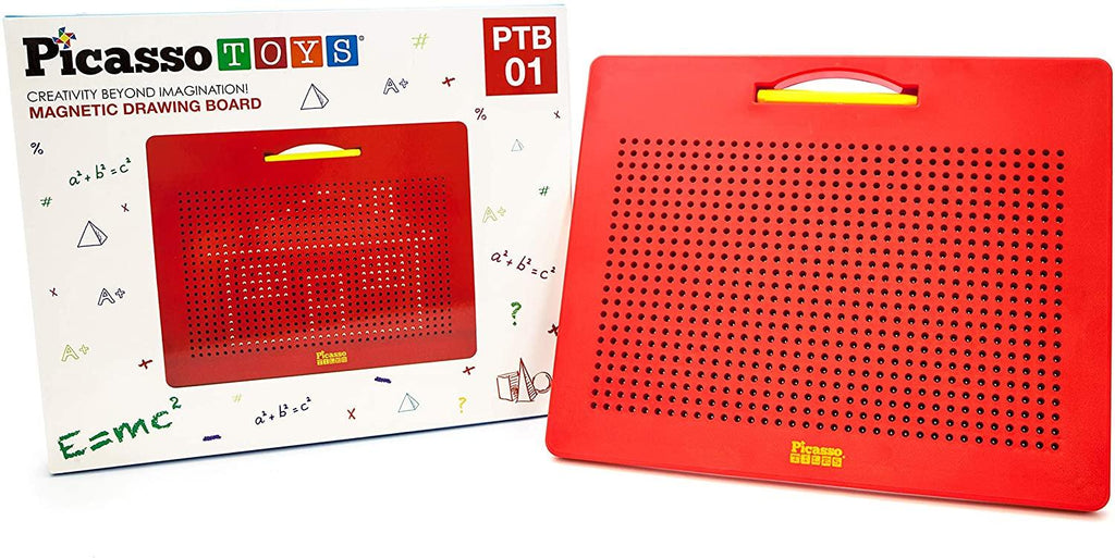 PicassoTiles Large 10 x 12 Magnetic Drawing Board with 748 Beads PTB01-RED - TheToysRoom