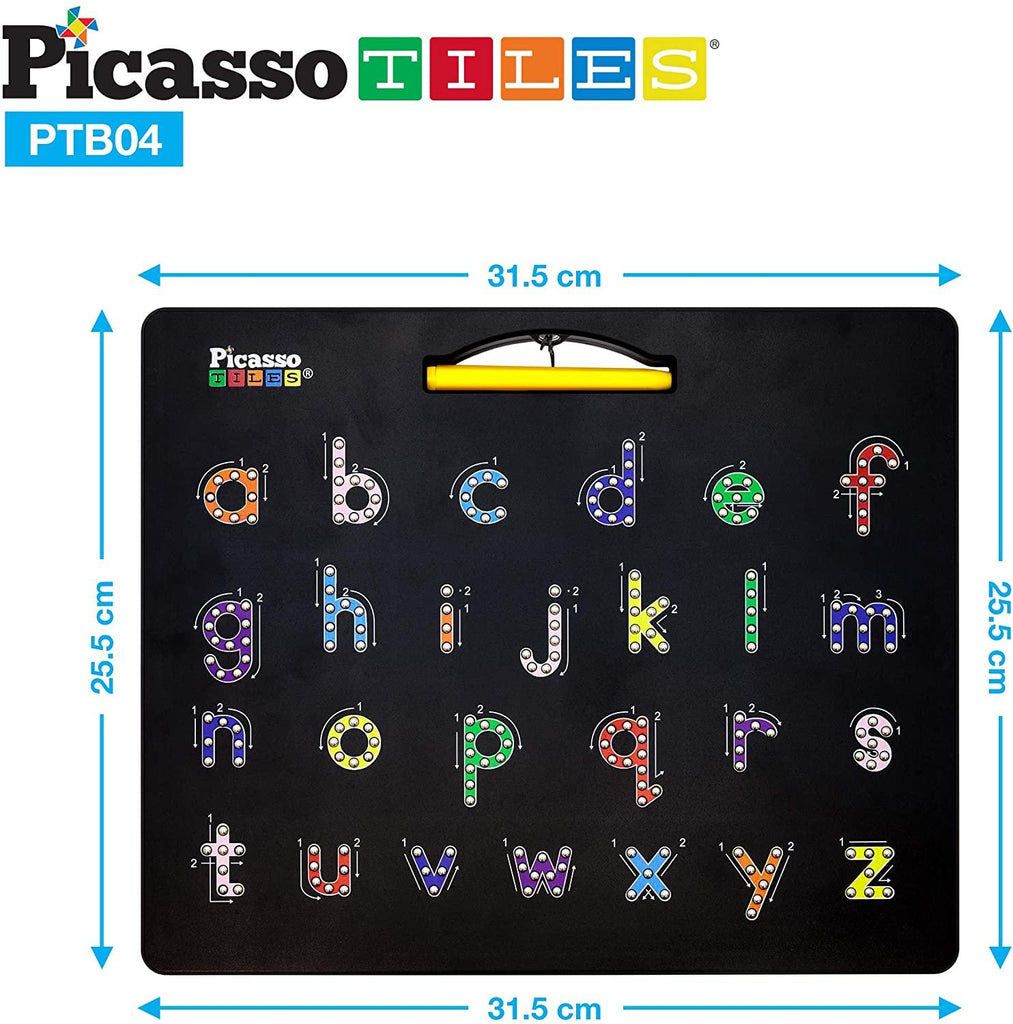 PicassoTiles Large 12"x10" Magnetic Drawing Board - Alphabet Letters and Freestyle - TheToysRoom