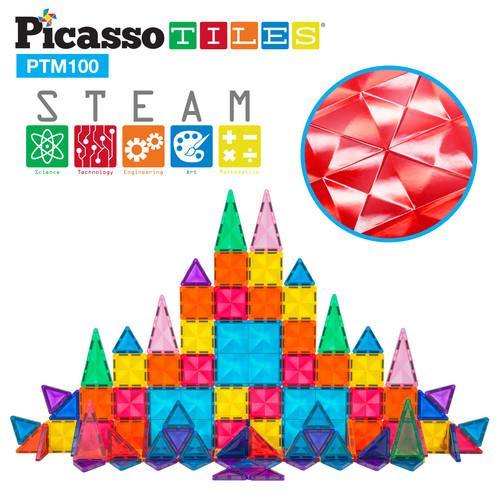 PicassoTiles Mini Diamond Magnetic Building Blocks PTM100 - 100 Piece Set - TheToysRoom