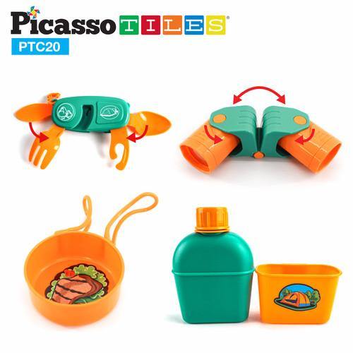 PicassoTiles Pretend Play Camping Set for Kids PTC20 - 20 Piece Set - TheToysRoom