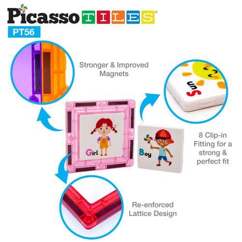 PicassoTiles PT56 3D Magnetic Building Block Tiles - TheToysRoom