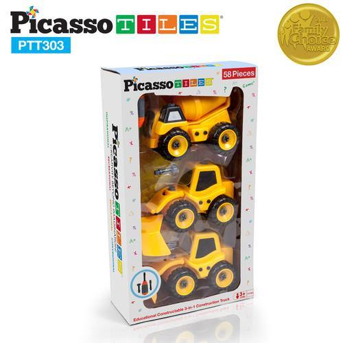PicassoTiles PTT303 3-in-1 Constructible DIY Toy - TheToysRoom