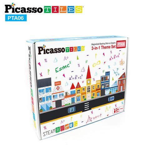 PicassoTiles® 80pc School, Hospital, and Police Station Theme Set PTA06 (No Tiles) - TheToysRoom