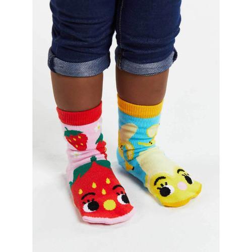 Strawberry & Banana | Crowded Teeth Artist series | Kids Collectible Mismatched Socks - TheToysRoom