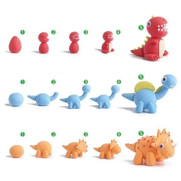 The Baby Dino Bros 12 Color Premium Quality Air Dry Modeling Clay Kit for Kids - TheToysRoom