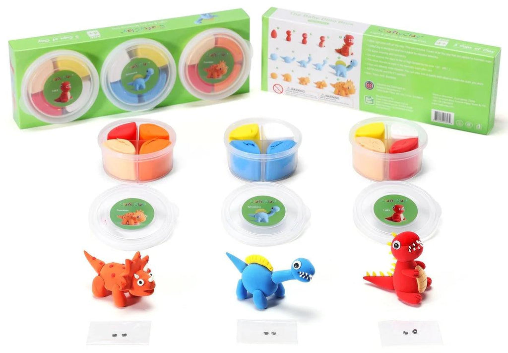 The Baby Dino Bros 12 Color Premium Quality Air Dry Modeling Clay Kit for Kids - TheToysRoom