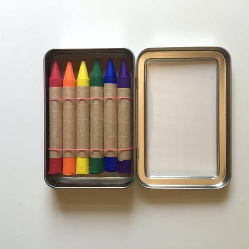 Tin of 6 Traditional Soy and Beeswax Eco-Friendly Crayons - TheToysRoom