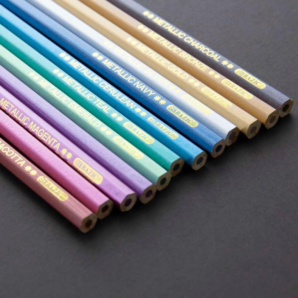 12 Metallic Colored Pencils - TheToysRoom