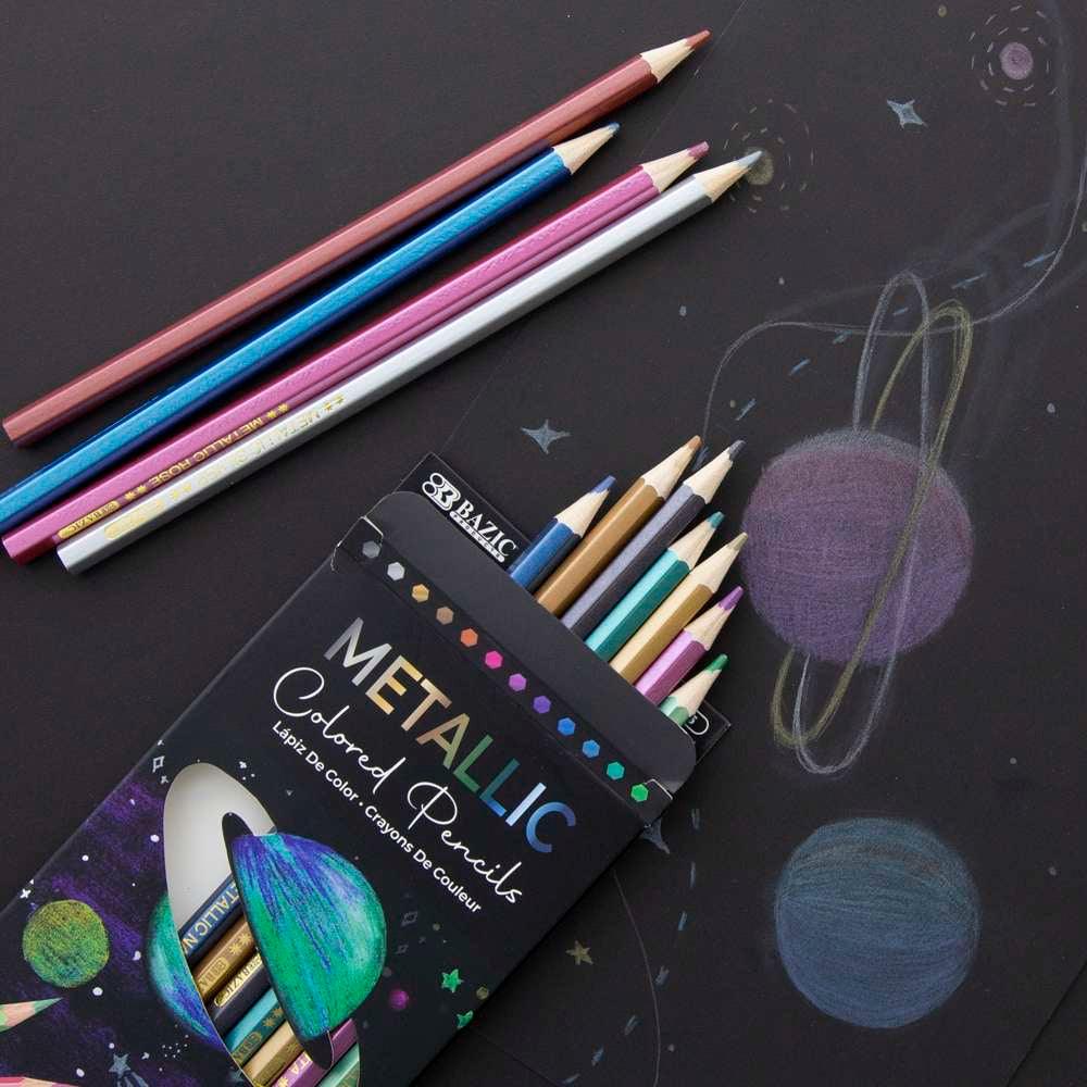 12 Metallic Colored Pencils - TheToysRoom