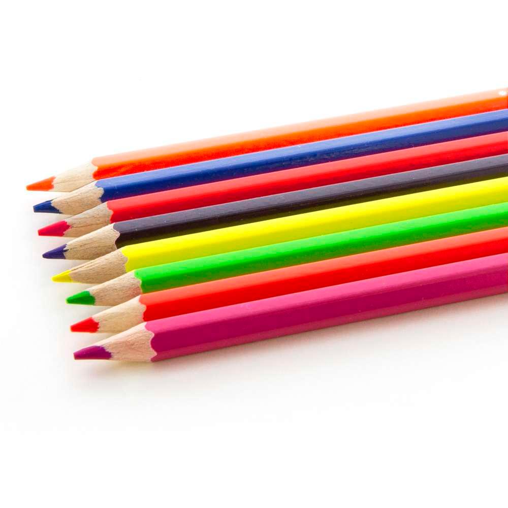 8 Neon Colored Pencils - TheToysRoom