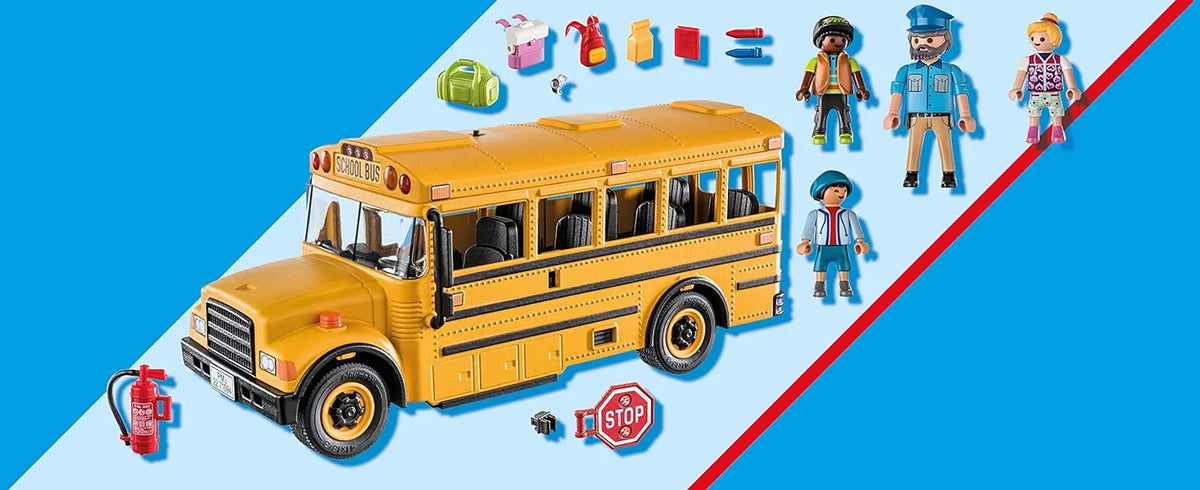 playmobil スクールバス 70983 46ピース/プレイモービル Amazon.com: Playmobil School Bus with Accessories and 4 Figures