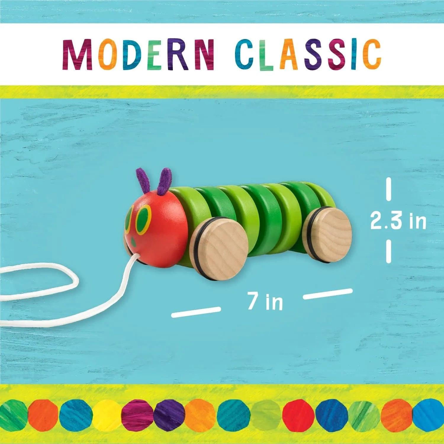 Kids Preferred World of Eric Carle The Very Hungry Caterpillar Wooden Pull Toy Classic Pull Toy Shaped Like The Very Hun