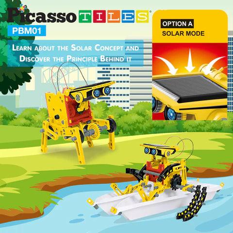 PicassoTiles 12-in-1 Solar Powered Space Robot Science Kit - TheToysRoom