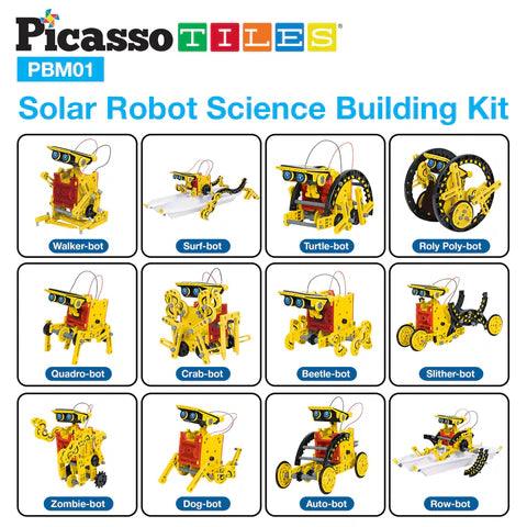 PicassoTiles 12-in-1 Solar Powered Space Robot Science Kit - TheToysRoom