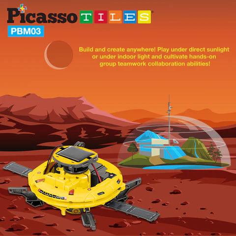 PicassoTiles 6-in-1 STEM Kids Solar Powered UFO Robot Science - TheToysRoom